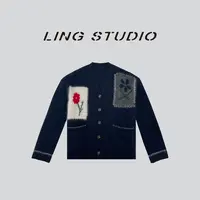 LING/STUDIO『慵懒序曲』绵羊毛秋冬休闲减龄V领毛衣外套5091419