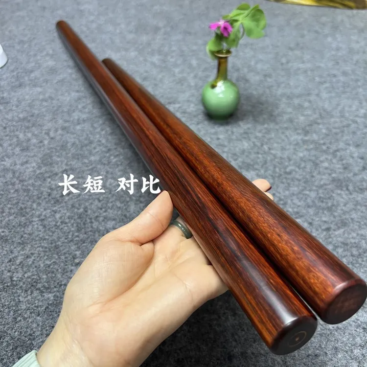 紫檀原木老料太极棍实心整木太极杖成人儿童练功健身武术把玩棍