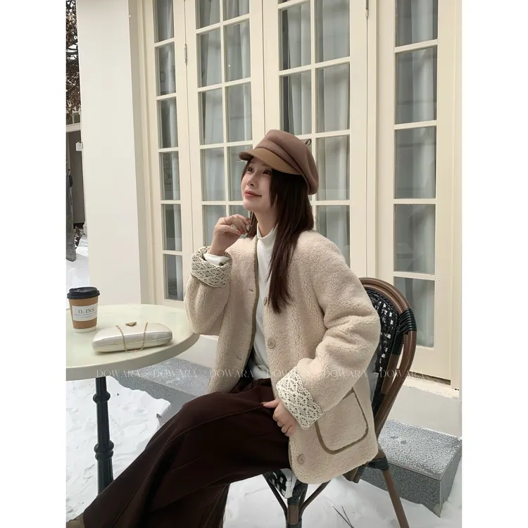 现货2867X大婉酱肉肉微胖定制【暖冬之夜】摇粒绒柔软皮毛一体外套