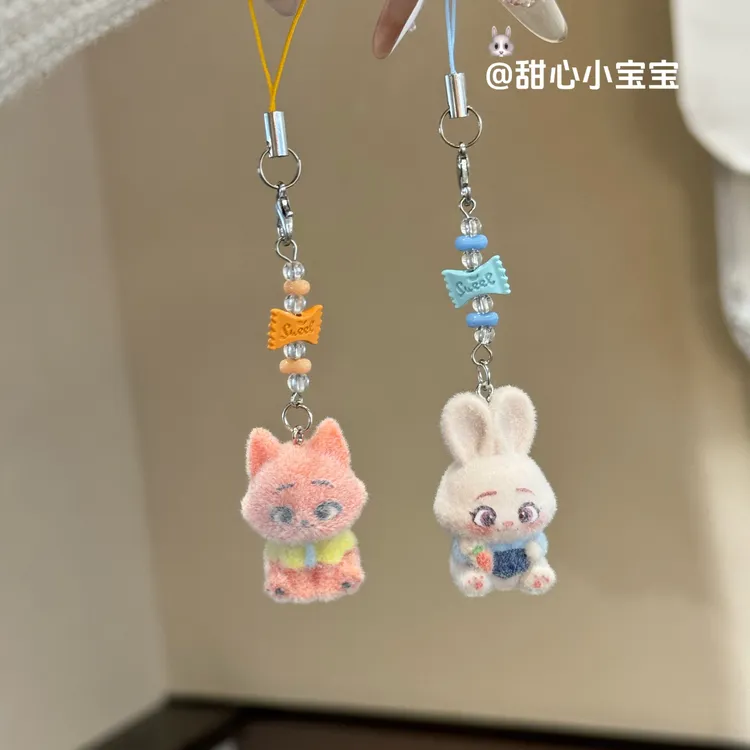 卡通疯狂动物城朱迪尼克植绒挂件少女包包糖果挂件手机绳情侣挂饰