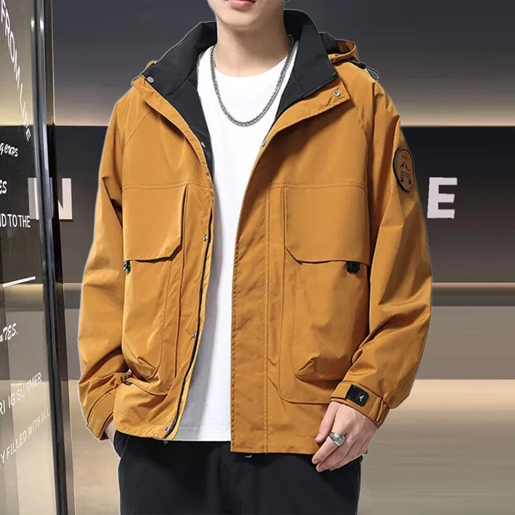 春季夹克外套防风情侣休闲长袖男运动连帽时尚2025新款