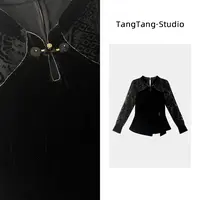【TangTang·Studio】魅影抓绒丝绒百搭时尚显瘦女装上衣-2510290