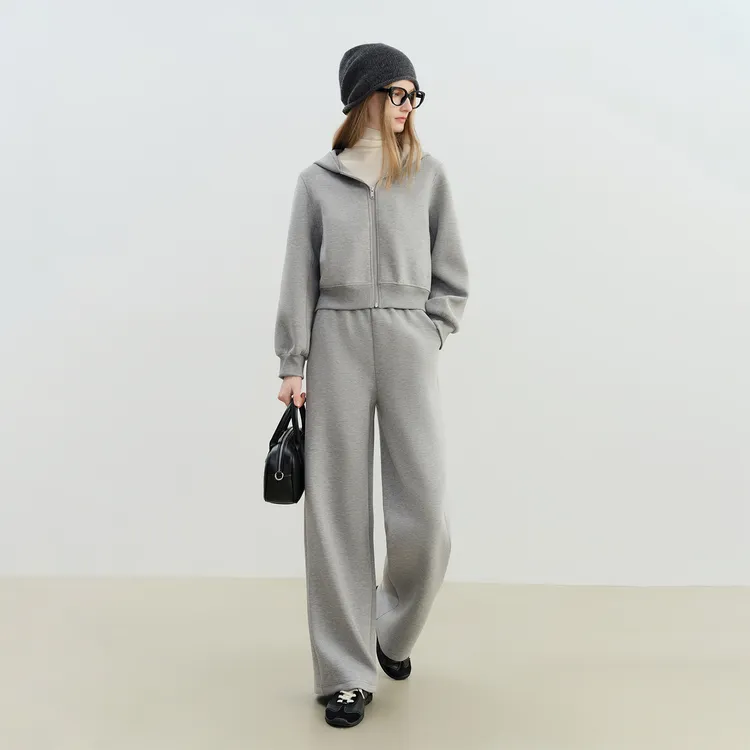 自巧小个子女装简约休闲短款卫衣&直筒裙&直筒裤套装25ZQ94162