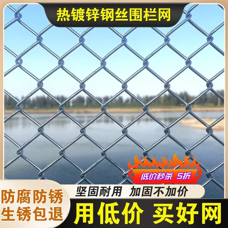 不生锈热镀锌铁丝网围栏户外养殖防护网养鸡养狗勾花网护栏隔离网