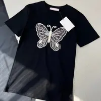 撞色蝴蝶绣花时尚百搭短袖T恤MA4SYDZ0038