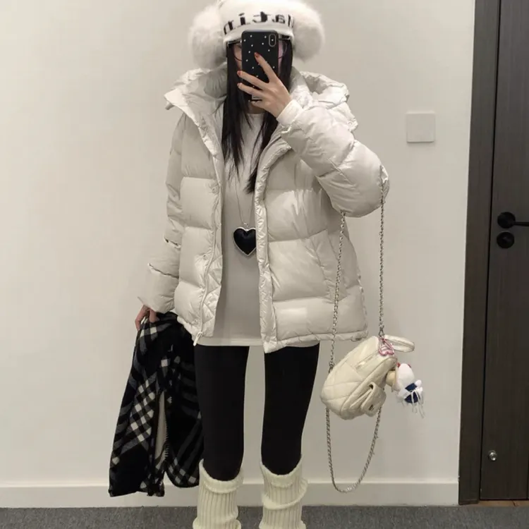 lu家5格系列三星安心绒95白鸭绒羽绒服可拆卸连帽外套短款新款