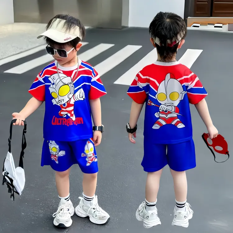 2026新款奥特曼衣服男童夏季短袖薄款痞帅儿童运动速干篮球服套装