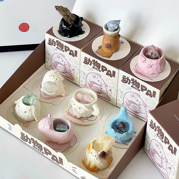 可爱动物PAL水晶石盲盒2.0系列家居桌面装饰女生礼物伴手礼小物cy