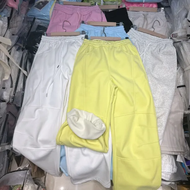 秋冬新款加绒加厚高腰显瘦阔腿卫裤女百搭休闲保暖宽松慵懒风长裤