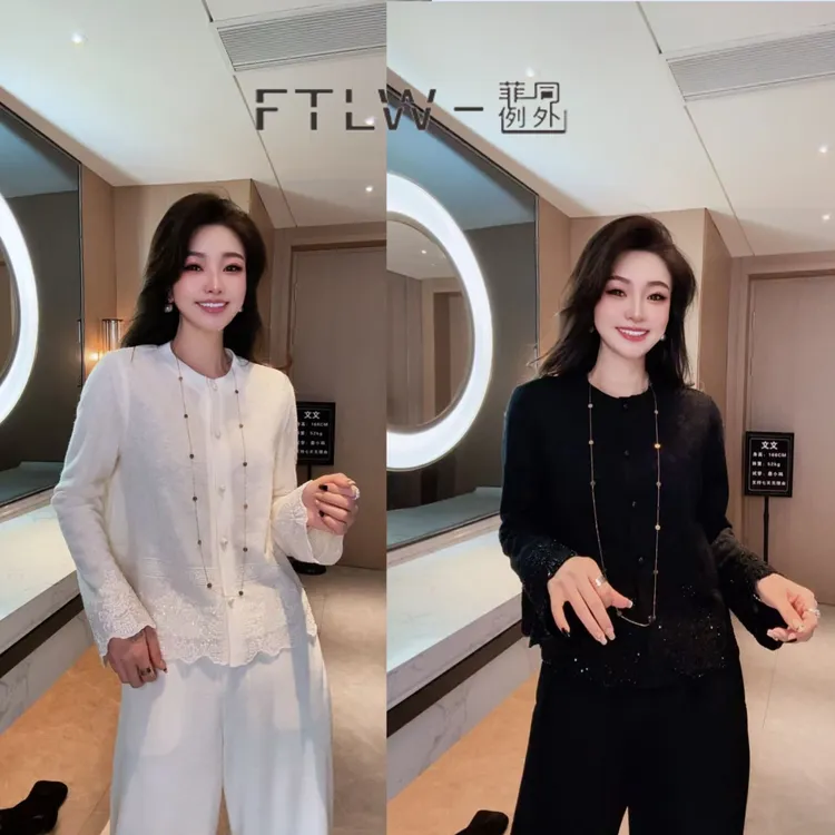 板熙FTLW-【暗夜星芒】高级感气质时尚优雅女装上衣-3993