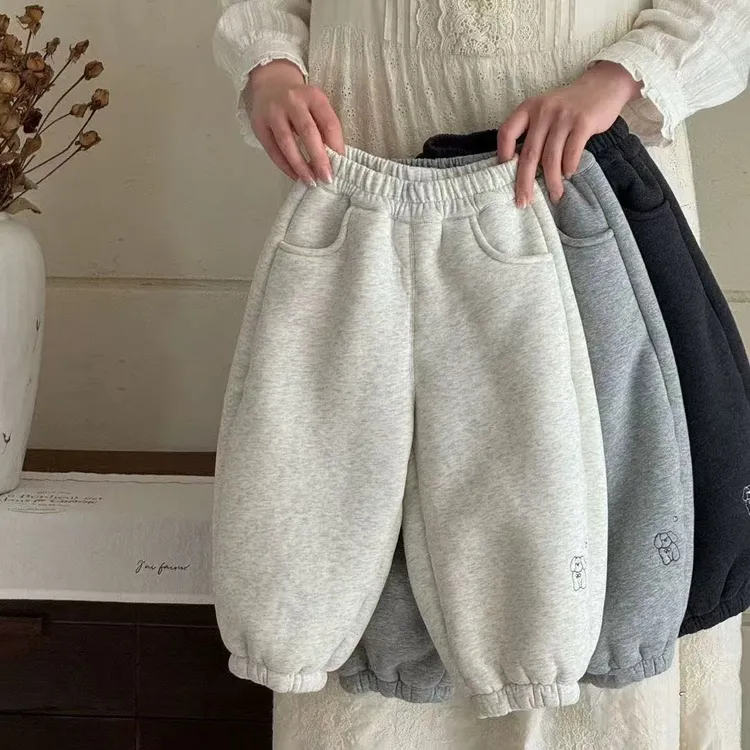 儿童加绒裤子冬季加厚一体绒保暖卫裤宝宝休闲长裤冬装