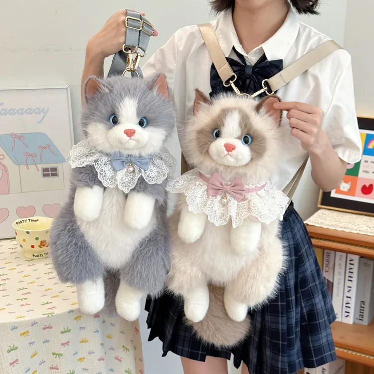 原创布偶猫咪玩偶背包可爱仿真毛绒玩具公仔双肩包送女生生日礼物