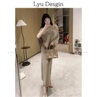 LYU【氛围女神】法式慵懒风穿搭女秋季修身包臀长裙罩衫套装D10