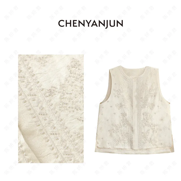 陈妍君【重工刺绣珠管醋酸无袖马甲】CHENYANJUN CYJ-LJH300-8287