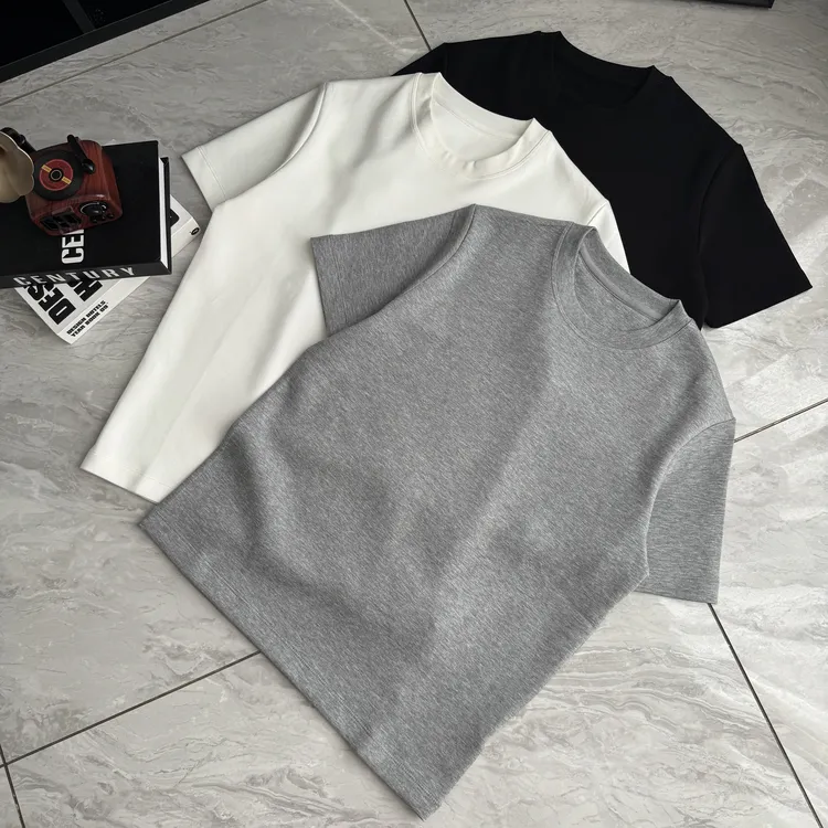 2026春季男士短袖简约老钱风净版T桖百搭潮流6809Z