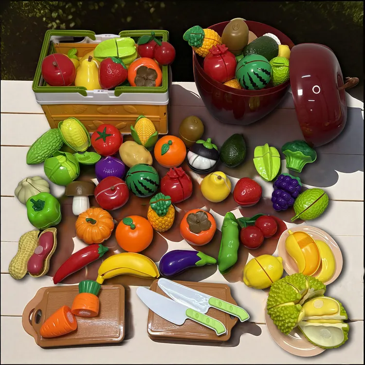 仿真过家家水果蔬菜套装小孩子切水果3-6岁3-6岁儿童早教启蒙