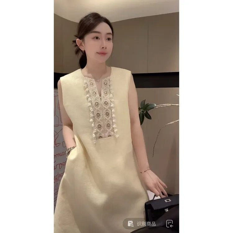 ZHUIMU.【金羽墨】新中式国风夏季百搭时尚气质高级感连衣裙ZM8772.