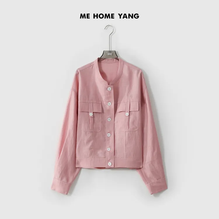 ME【芭乐空气外套】亚麻莱赛尔混纺冰麻空气感时尚百搭外套MESS2047