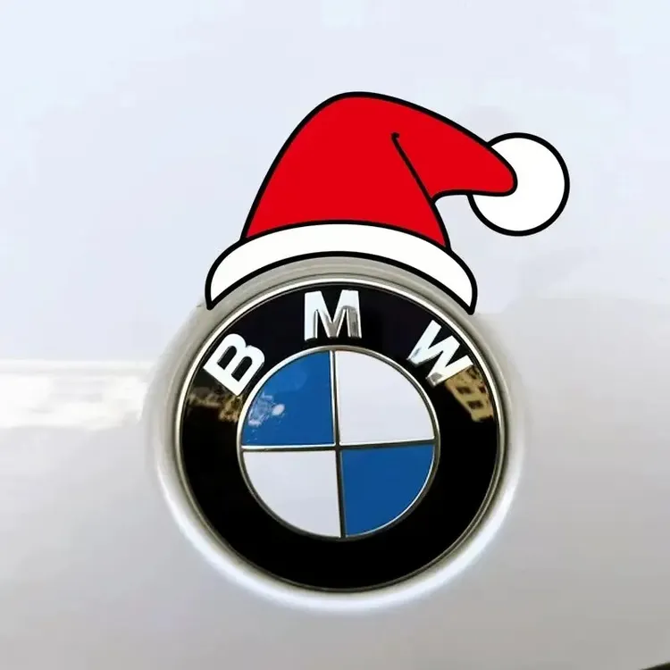 适用宝马贴纸3系5系X1X3X4圣诞帽小红帽贴纸汽车个性车身标饰车贴
