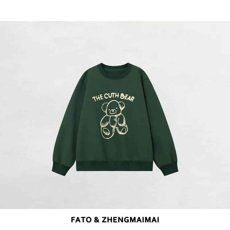 郑买买 小熊卫衣 秋冬新款时尚宽松百搭卡通通勤卫衣 YZ51112W3