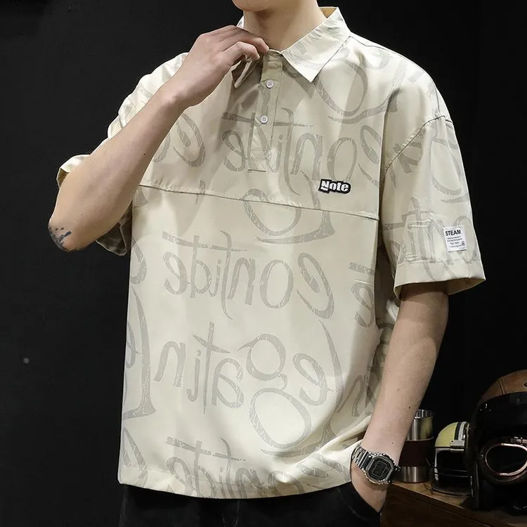 夏季Polo衫男冰丝薄款短袖t恤男士半袖潮牌大码2025新款男装体恤