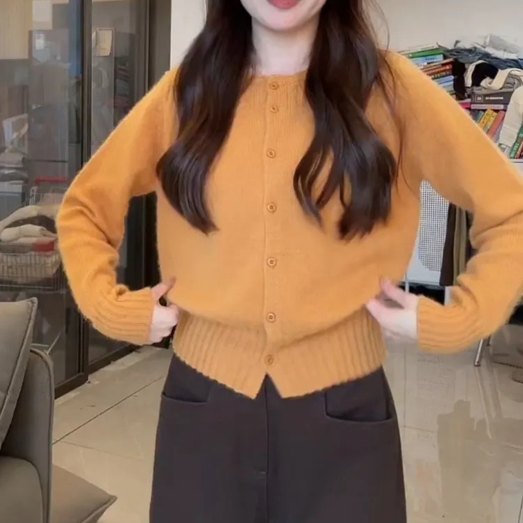 【落日环岛】秋冬韩系时尚百搭气质显瘦外套针织开衫LK2507418