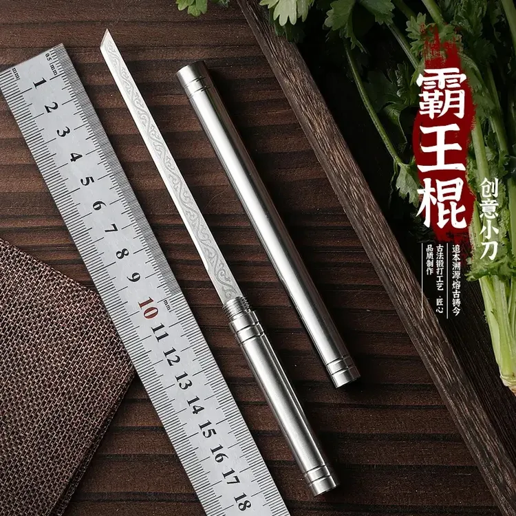 【工厂直发】全钢霸王棍茶刀露营随身携带露营工具刀家用水果削皮刀商品图
