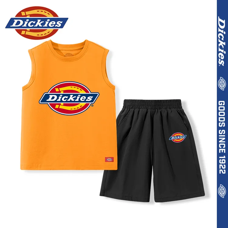 Dickies童装儿童套装夏季男童透气纯棉背心小童男孩速干运动短裤