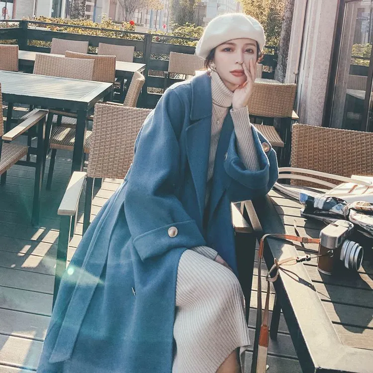 2025秋冬大码气质显瘦呢子大衣女胖妹mm中长款高级感宽松毛呢外套