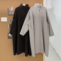 闪闪兒 元 韩国超火设计师 25冬季TOMBOY 立领羊毛羊绒大衣9488