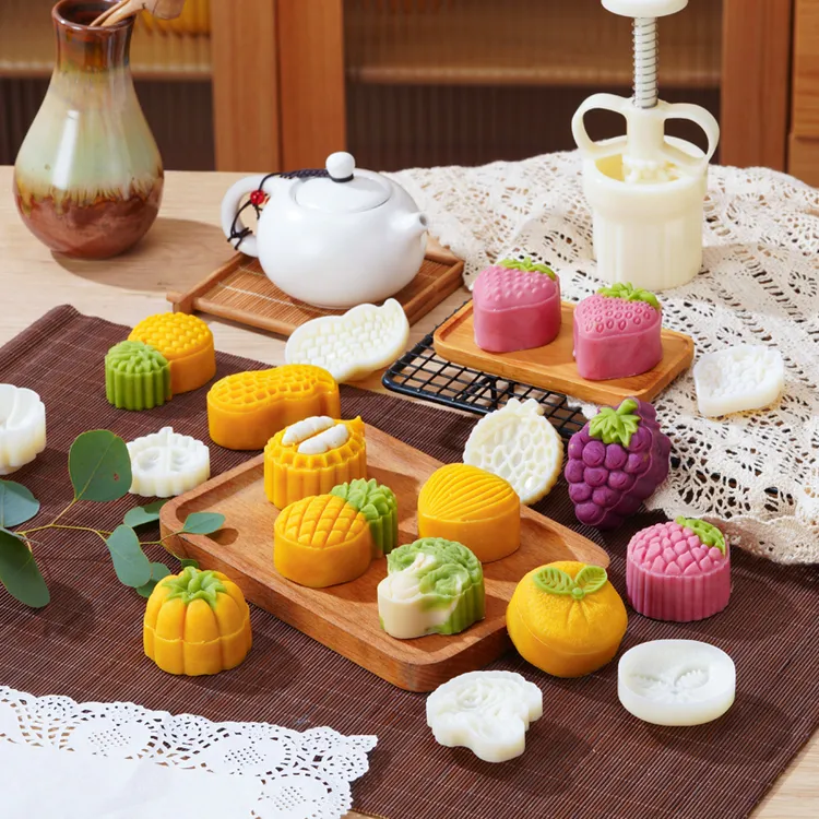 蔬菜水果菠萝草莓月饼模50g山药糕饼具绿豆糕桃山月饼模具
