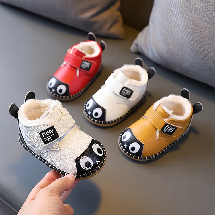 冬季宝宝棉鞋男童雪地靴加绒保暖1一3岁女婴儿鞋子学步鞋防水防滑