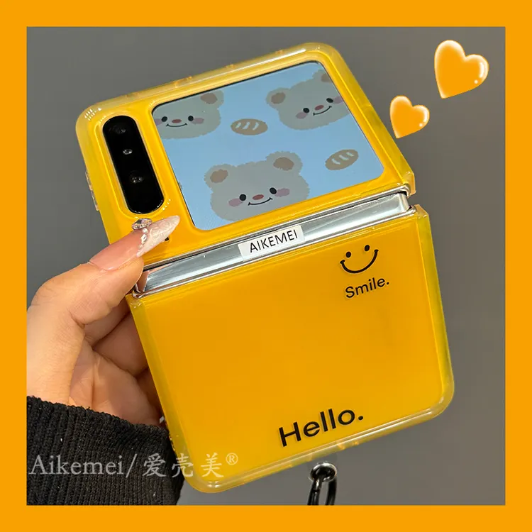 适用华为purax典藏版折叠屏手机壳pocket2简约趣味卡通笑脸链条女