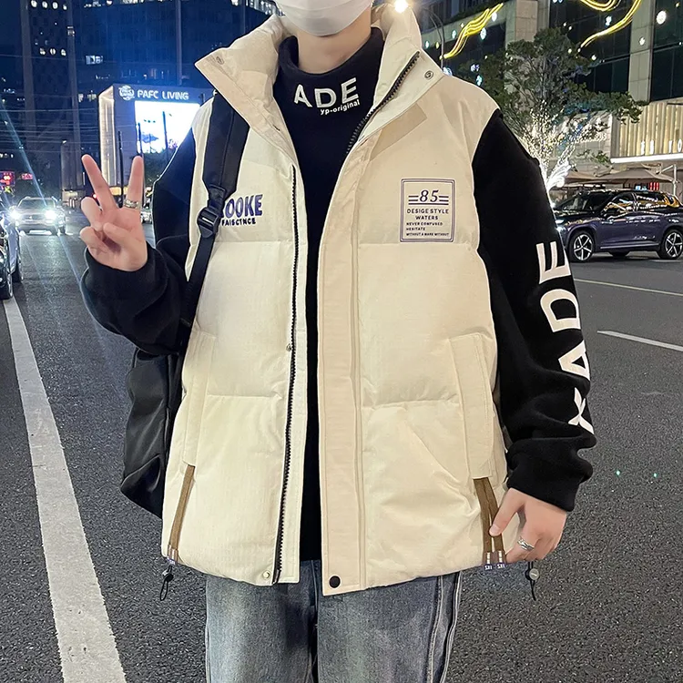 马甲男款冬季新款学院风防寒棉服百搭加棉加厚外套青少年棉衣男装