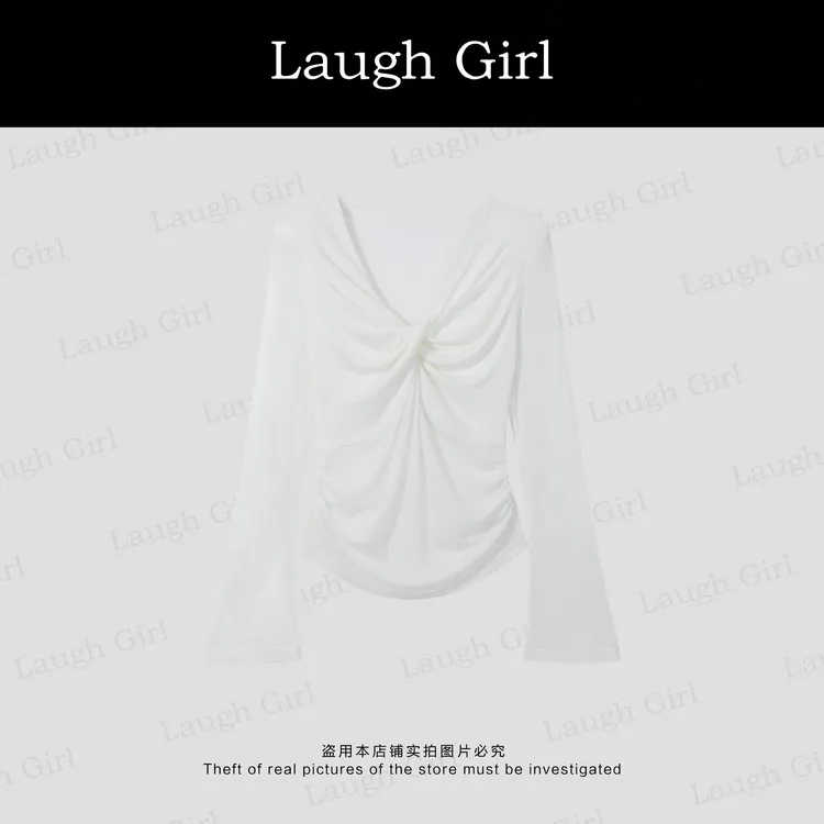 楚楚君 Laugh girl【纯欲风】纯欲净版显瘦长袖上衣TL53566J