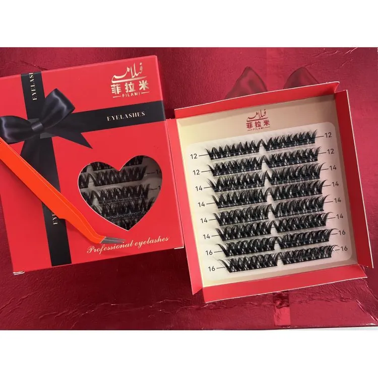 异域烟熏漫画D翘欧美精致感亚裔混血浓密单簇假加长睫毛卷翘