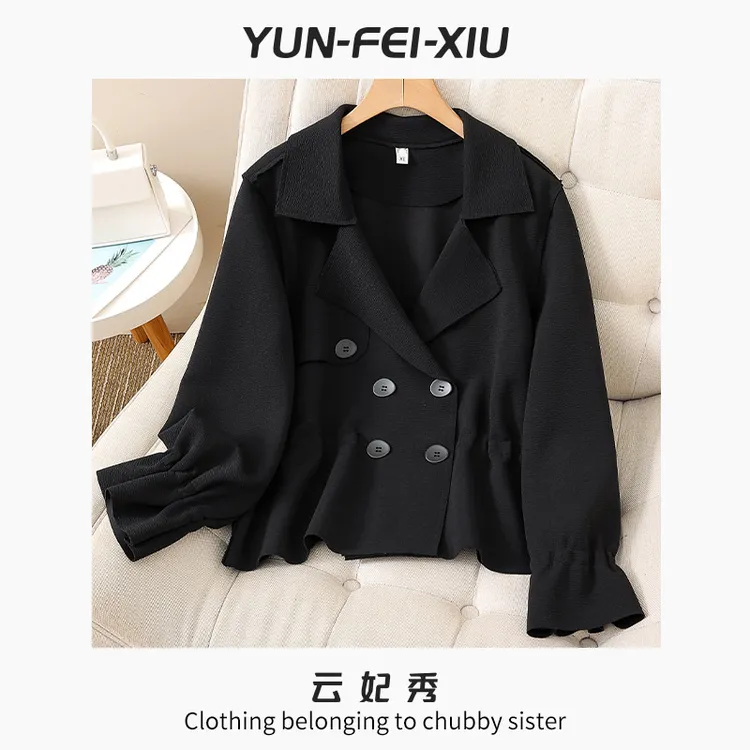 云妃秀大码女装外套时尚休闲宽松显瘦减龄简约气质百搭秋季22219