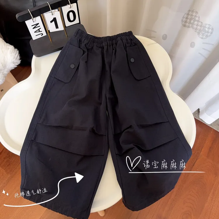 【秋上新】【100棉工装裤】女童休闲裤2025新款秋款儿童炸街长裤子潮