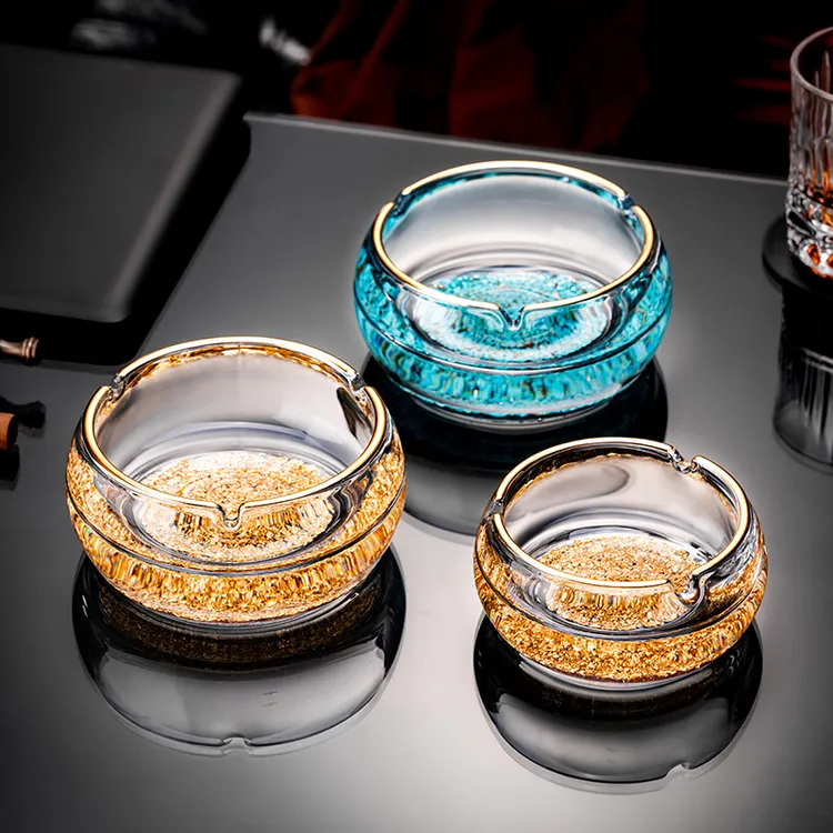 奢华水晶玻璃烟灰缸家用客厅加厚烟缸办公室茶几烟盅高档创意烟碟商品图