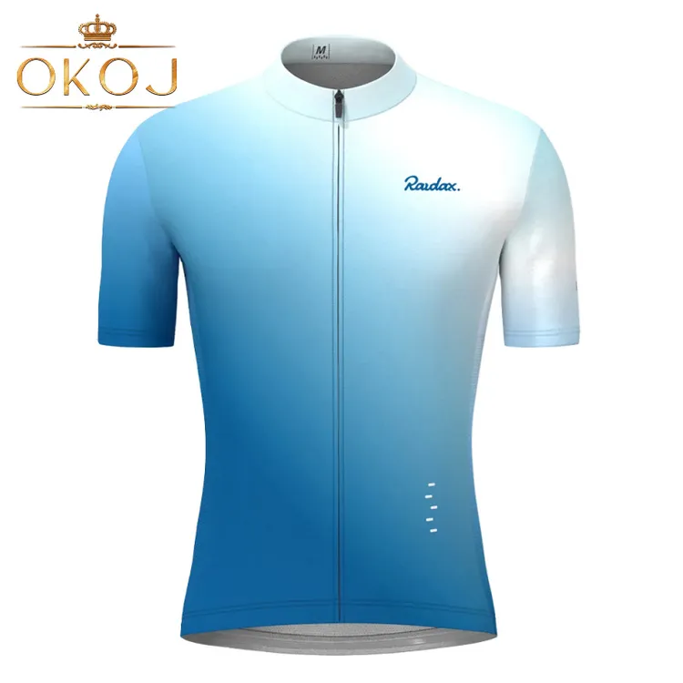 OKOJ渐变色骑行服上衣男速干透气夏季薄款公路车自行车短袖骑行衣