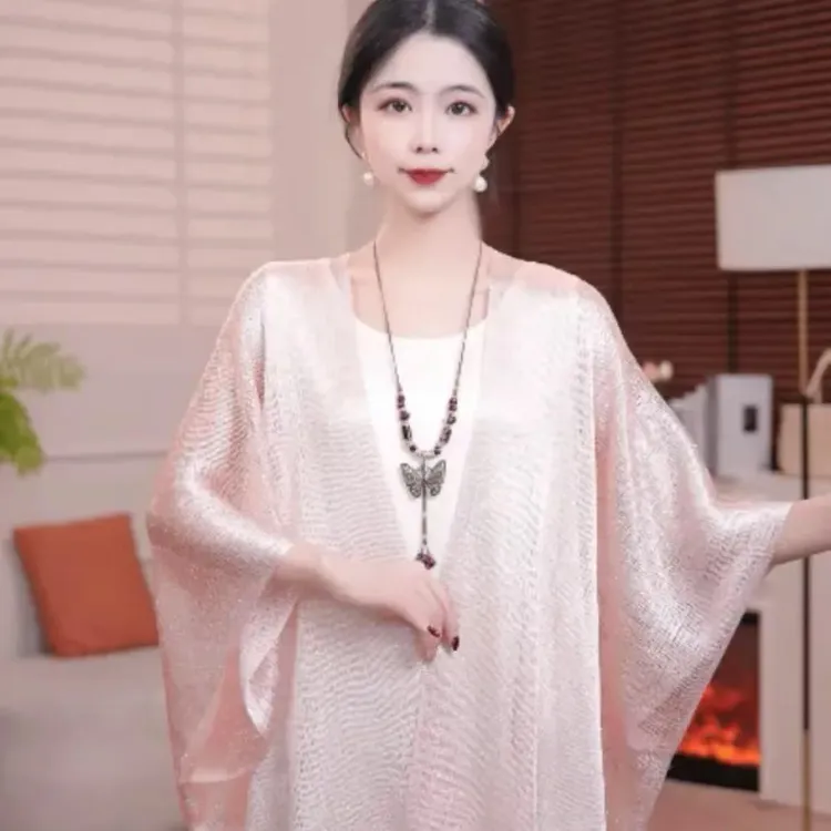 薄款春夏季披肩外搭装饰流苏斗篷镂空防晒披肩时尚百搭2025新款