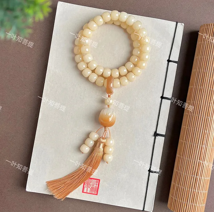 原生态精抛风化菩提根老料高油高密双圈手持手串佛手吊坠男女文玩