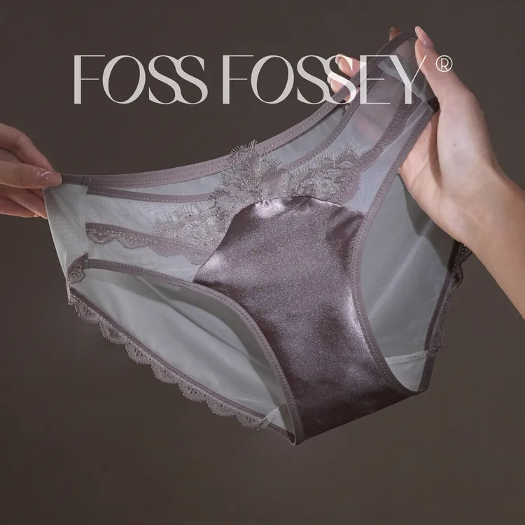 「F」粉香盈袖*轻奢缎面性感千金蕾丝内裤中低腰2025新款