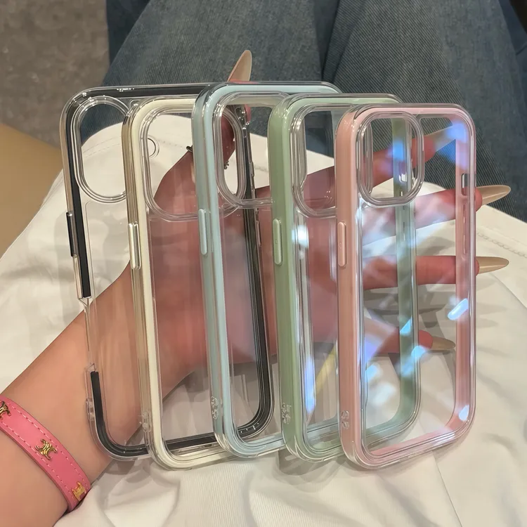 ins高颜值简约透明适用iPhone16/17手机壳华为mate软vivo红米oppo