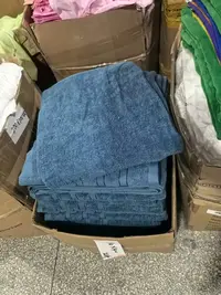 《厚广家》3楼90×140大号深蓝色全棉毛圈浴巾 发1张微瑕疵
