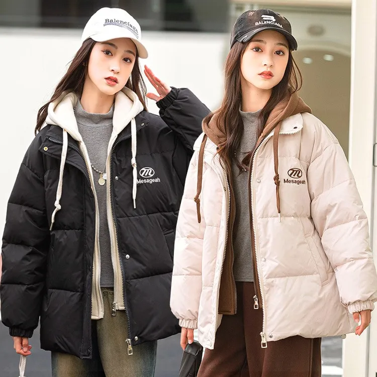 巴拉开门喜初中学生羽绒服女少女13冬季女士冬季加厚羊毛领羽绒服