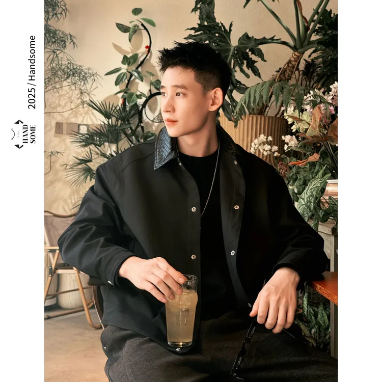 男夹克秋冬三防立体感短款通勤时尚男装外套百搭简约男上衣