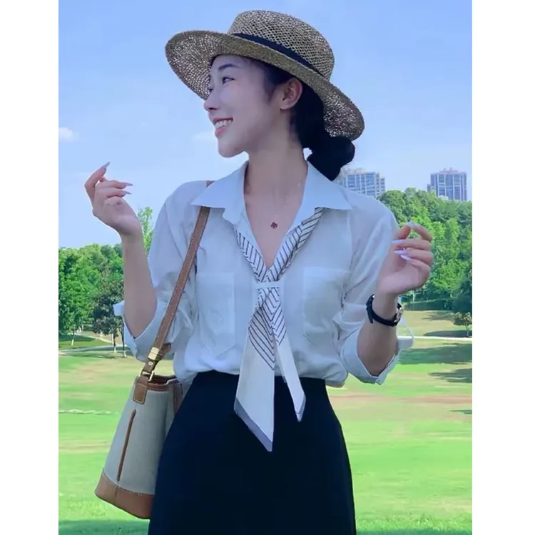 减龄法式甜美小衫上衣女2025秋季新款别致设计感小众长袖衬衫1305