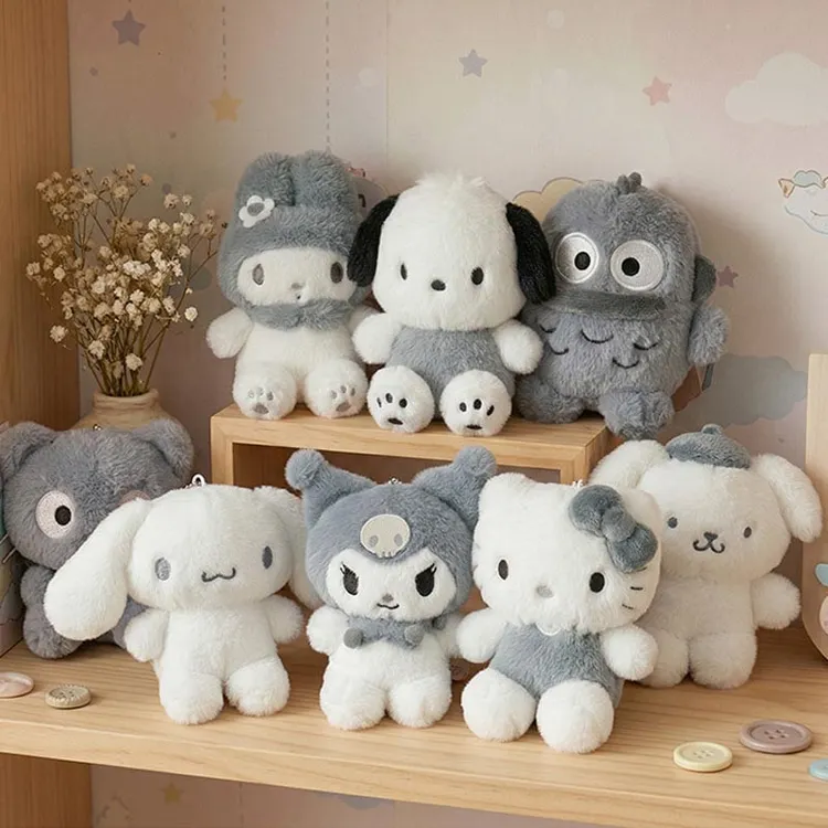 【首尔限定】韩国三丽鸥灰白hellokitty毛绒玩偶公仔挂件毛绒玩具