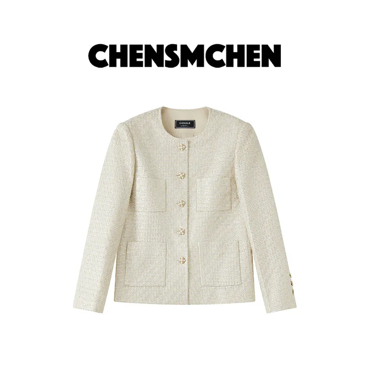 CHENSMCHEN进口CANALE圆领小香外套女春季精致百搭外套CSW2012TT 